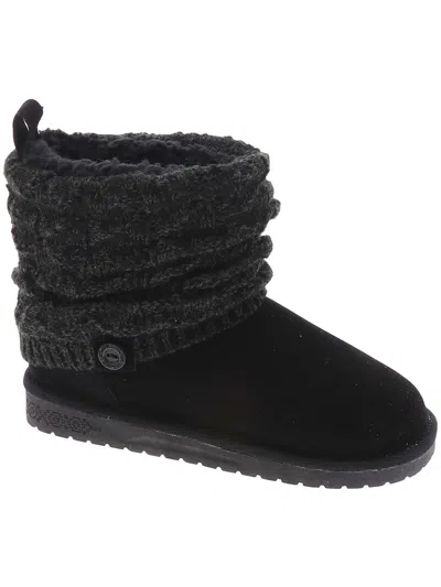 Muk Luks Laurel Womens Faux Suede Cozy Winter & Snow Boots In Black