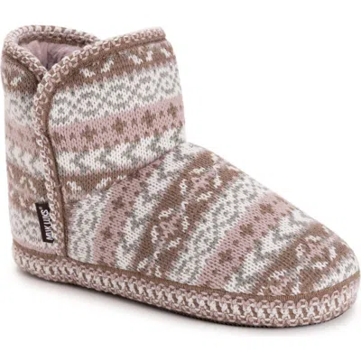 Muk Luks Leigh Bootie Slipper In Pink