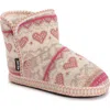 Muk Luks Leigh Bootie Slipper In Pink