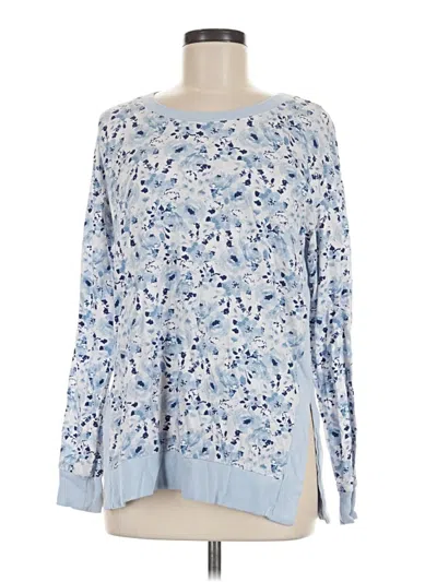 Pre-owned Muk Luks Long Sleeve Blouse In Blue