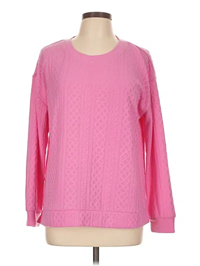 Pre-owned Muk Luks Long Sleeve Blouse In Pink