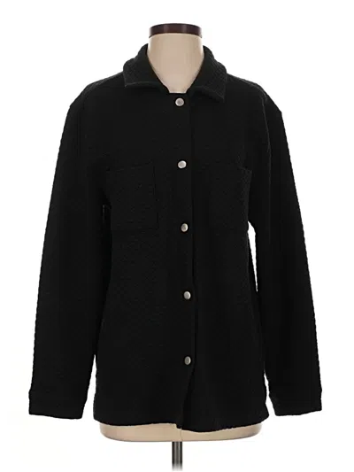 Pre-owned Muk Luks Long Sleeve Button Down Shirt In Black