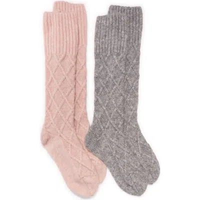 Muk Luks Lounge Lattice Crew Socks In Multi