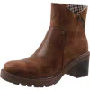 Muk Luks Lucy Womens Zipper Faux Leather Booties In Brown