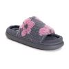 Muk Luks Marsai Slide Womens Memory Foam Slip-on Slippers In Gray