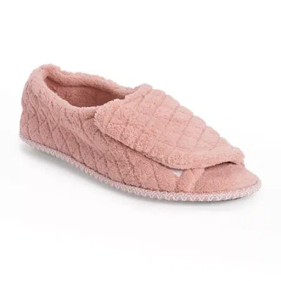 Muk Luks Marylou Micro Chenille Womens Memory Foam Slip-on Slippers In Neutral
