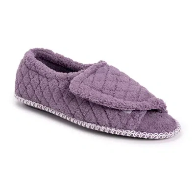 Muk Luks Marylou Micro Chenille Womens Memory Foam Slip-on Slippers In Purple