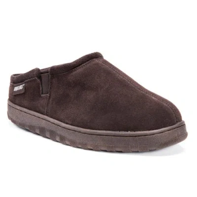 Muk Luks Matt Suede Clog Slipper In Brown