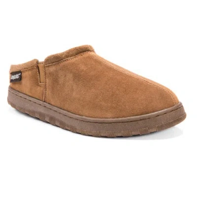 Muk Luks Matt Suede Clog Slipper In Brown