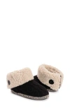 Muk Luks Melinda Faux Fur Indoor/outdoor Slipper Bootie In Black Cable