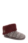 Muk Luks Melinda Faux Fur Indoor/outdoor Slipper Bootie In Burgundy