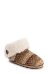 Muk Luks Melinda Faux Fur Indoor/outdoor Slipper Bootie In Gold