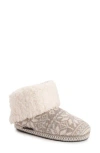 Muk Luks Melinda Faux Fur Indoor/outdoor Slipper Bootie In Grey
