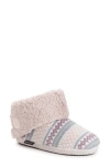 Muk Luks Melinda Faux Fur Indoor/outdoor Slipper Bootie In Light Purple