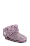 Muk Luks Melinda Faux Fur Indoor/outdoor Slipper Bootie In Winter Violet