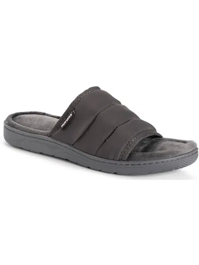 Muk Luks Mens Casual Round Toe Slide Sandals In Grey