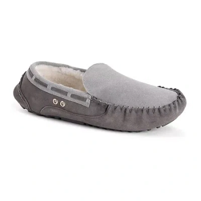 Muk Luks Mens Moccasin Slippers In Gray