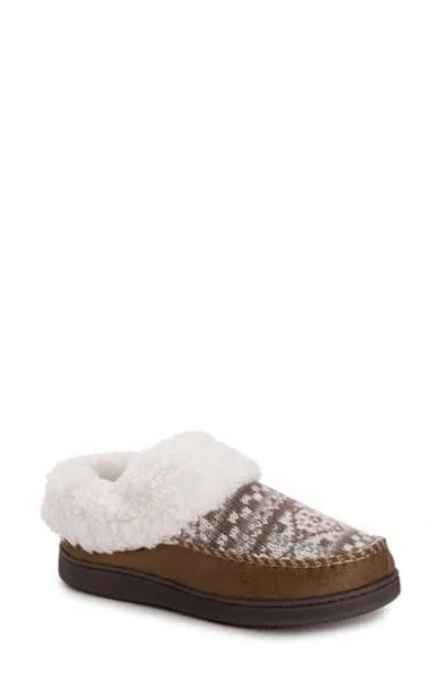 Muk Luks Minerva Faux Shearling Slipper In Gray