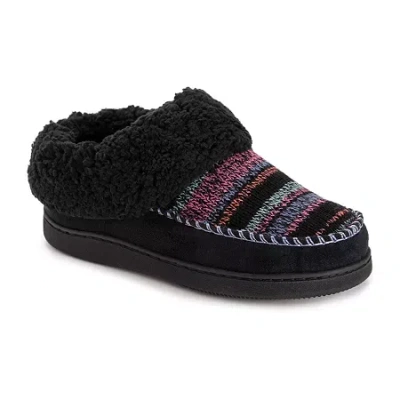 Muk Luks Minerva Slipper Womens Memory Foam Slip-on Slippers In Black