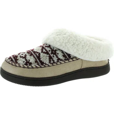 Muk Luks Minerva Womens Faux Fur Lined Faux Fur Moccasin Slippers In Multi