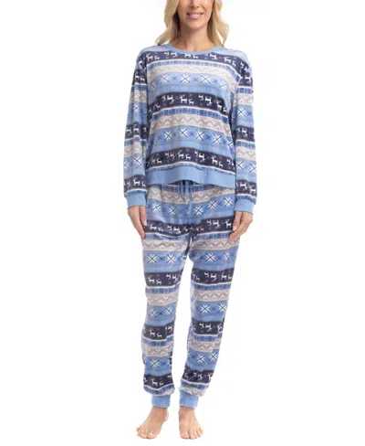 Muk Luks Mountain Vibes Pj Set In Blue
