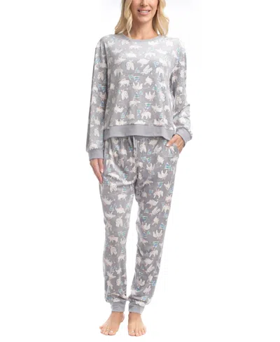 Muk Luks Mountain Vibes Pj Set In Gray