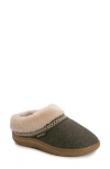 Muk Luks Neira Faux Shearling Slipper In Olive Heather Faux Boiled Wool