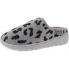 Muk Luks Nony Flyknit Womens Faux Fur Lined Comfy Scuff Slippers In Grey