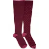 Muk Luks Nylon Blend Compression Socks 2 Pair Pack Wide Size In Burgundy