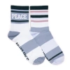 Muk Luks Nylon Quarter Crew Compression Socks 2 Pair Pack In Blue