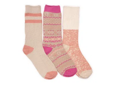 Muk Luks Patterned Boot Socks 3 Pack In Multi