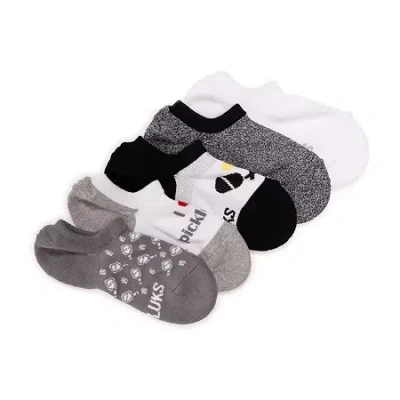 Muk Luks Pickleball Womens Multi-pack 5 Pair No Show Socks In White