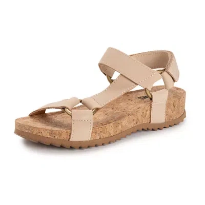Muk Luks Piper Womens Footbed Sandals In Neutral