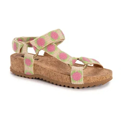 Muk Luks Piper Womens Footbed Sandals In Multi