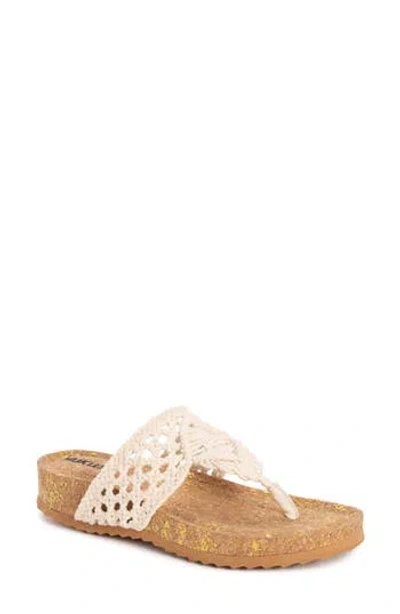 Muk Luks Pippen Platform Slide Sandal In Beige
