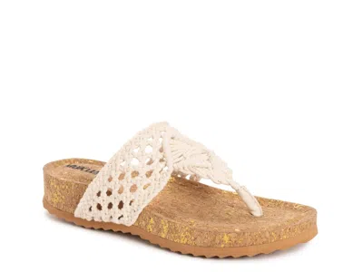 Muk Luks Pippen Wedge Sandal In White
