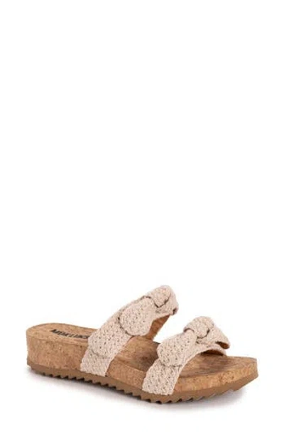 Muk Luks Posie Platform Sandal In Natural Crochet