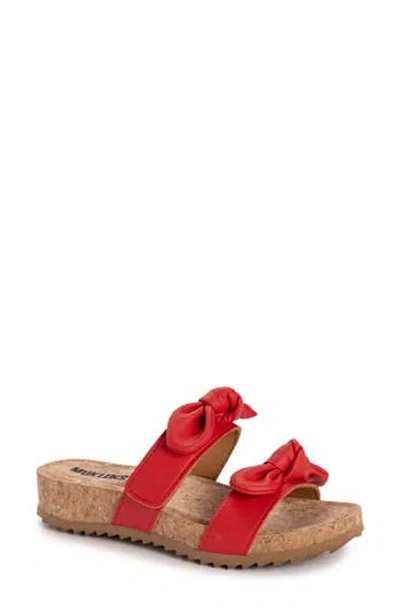Muk Luks Posie Platform Sandal In Red Nappa