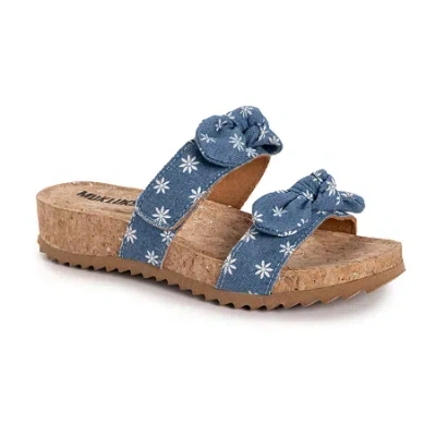 Muk Luks Posie Womens Footbed Sandals In Blue
