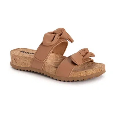 Muk Luks Posie Womens Footbed Sandals In Brown