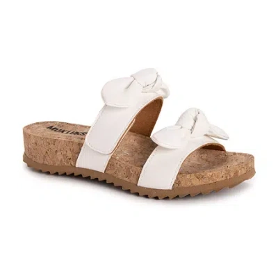 Muk Luks Posie Womens Footbed Sandals In White