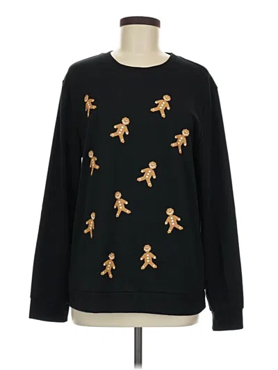 Pre-owned Muk Luks Pullover Sweater In Black