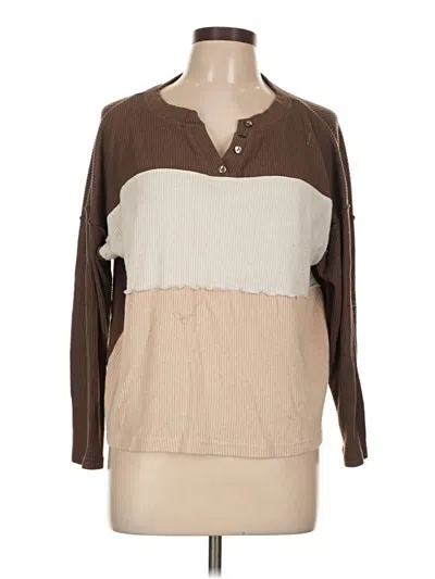 Pre-owned Muk Luks Pullover Sweater In Brown