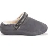 Muk Luks Quianna Luna Genuine Suede Clog Slipper In Gray