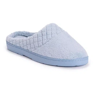 Muk Luks Quilted Womens Memory Foam Clog Slippers In Blue