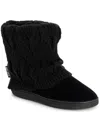 Muk Luks Raquel Womens Faux Suede Ankle Winter Boots In Black