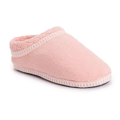 Muk Luks Rita Full Fit Washable Womens Memory Foam Slip-on Slippers In Pink