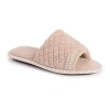 Muk Luks Sally Open Toe Scuff Womens Memory Foam Slip-on Slippers In Brown
