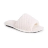 Muk Luks Sally Open Toe Scuff Womens Memory Foam Slip-on Slippers In White