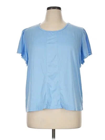 Pre-owned Muk Luks Short Sleeve Top Blue Crew Neck Tops